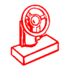 Red LEGO steering wheel icon