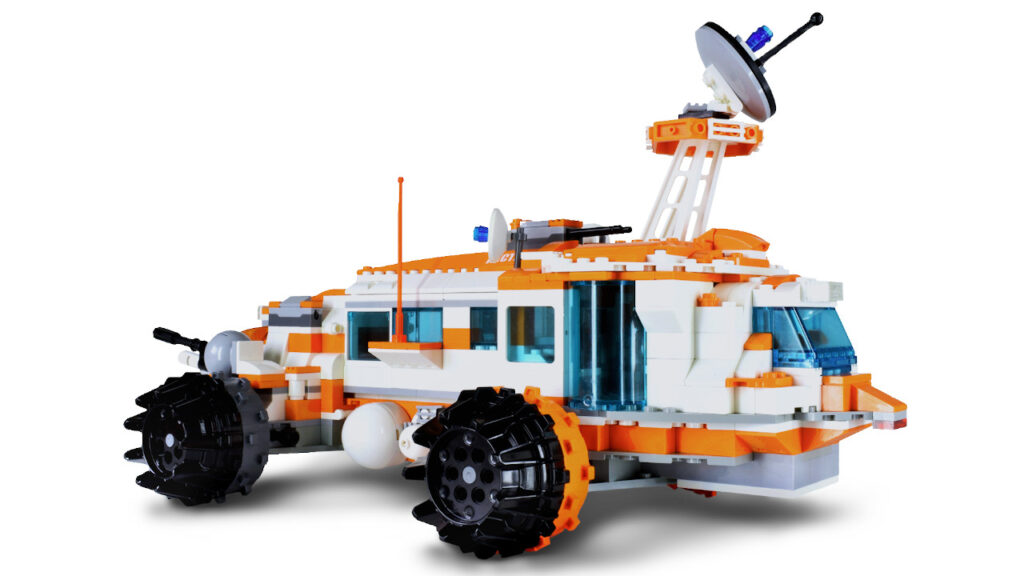 LEGO Arctic Rover on white viewed from left side