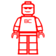 Red LEGO Minifigure icon with sunglasses