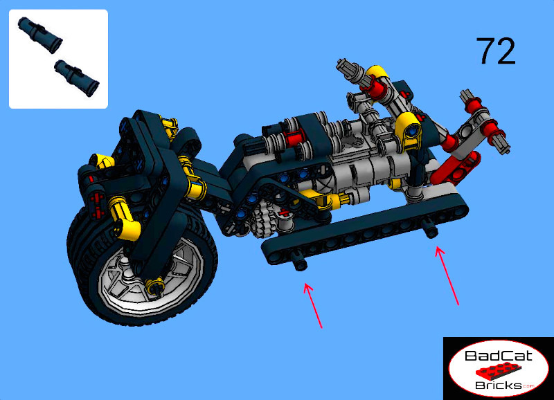 Step 72 of Technic LEGO Chopper Instructions