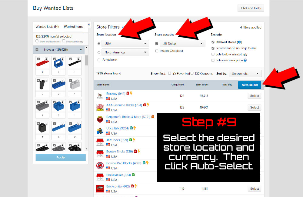Screen shot of How to Buy LEGO Bricks Step 9