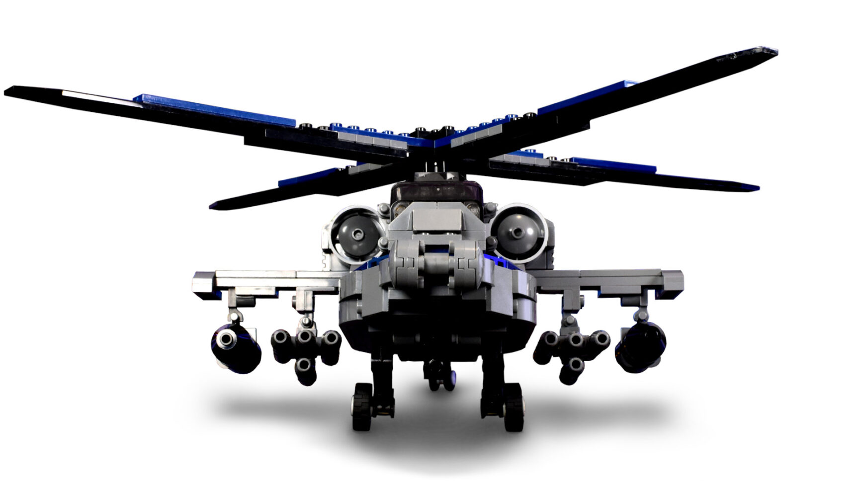 LEGO Apache Helicopter viewed from the front