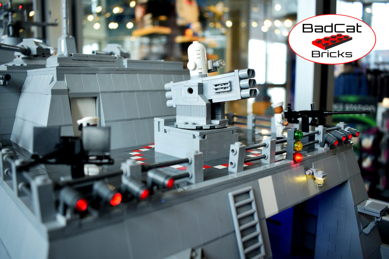 LEGO USS Cleveland pic 9 LEGO Searam system mounted above the flight deck of LEGO USS Cleveland